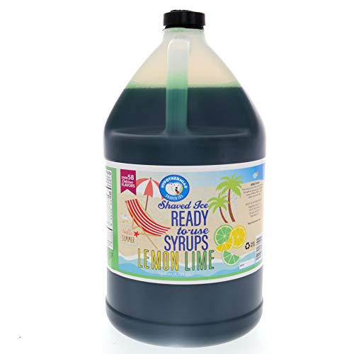 Lemon Lime Ready to Use Shaved Ice or Snow Cone Syrup Gallon (128 Fl. Oz)