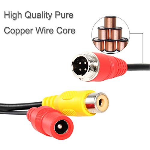 4 Pin To Rca Video Cable Female Adapter, Rca To M12 4 Pin Monitor/Camera Connector Wire Composite Video Cable 36Cm/14.17" Cord For Car Camera Install #TOP3