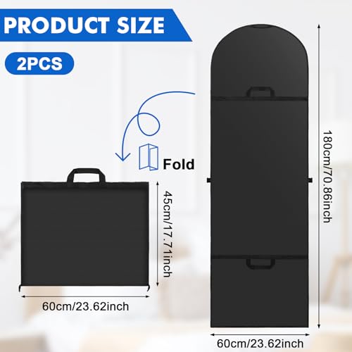 Kleidersack Lang 180×60cm, 2 Stück Faltbare Kleiderhülle mit Griffen, Atmungsaktive Kleidersäcke mit Reißverschluss, Staubdichte Kleidung Schutztasche, Garment Bag für Brautkleider, Abendkleider