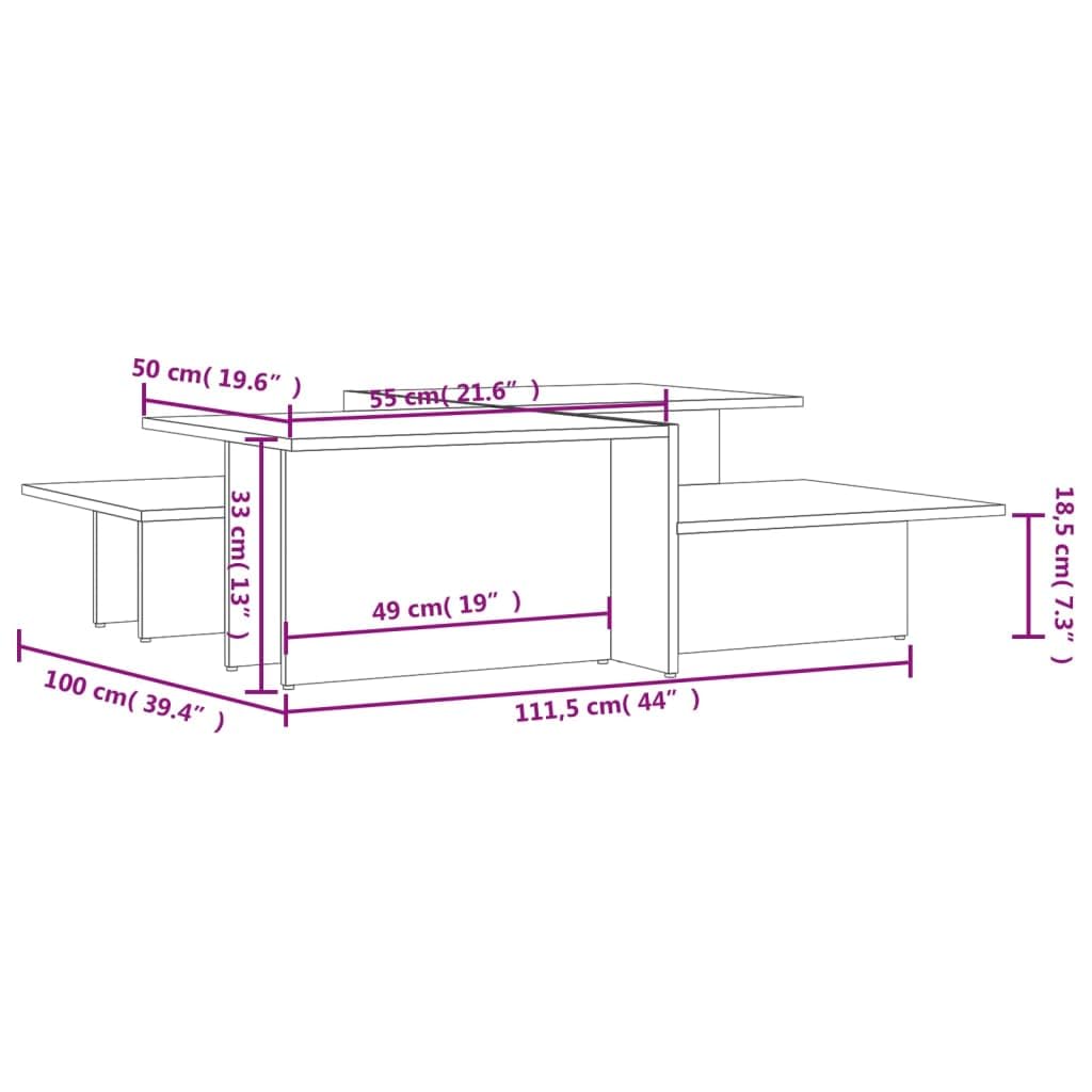 Hothingwell Couchtische, 2 Stück, grau, glänzend, Holz | Glatte Oberfläche, feuchtigkeitsbeständig, zwei verschiedene Höhen, leicht zu reinigen mit einem feuchten Tuch