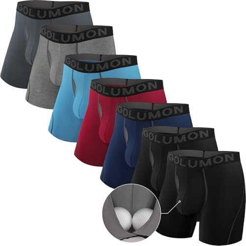 Consejos para Comprar Hombre en Boxer en Casa favoritos de las personas. 46 IGOLUMON Boxer Hombre 7 Piezas Calzones de Hombres con Pouch Soporte Total 3D Bambú Rayón Ropa Interior Transpirable Suave con Apertura Lateral