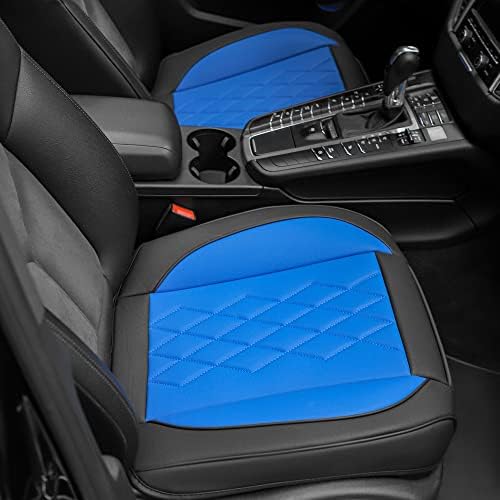 JOJOBAY Car Seat Cover,Automotive Seat Covers,Front Seat Protector(Bottom),Fit for 95% of Vehicles - Padded,Anti-Slip,Premium Leather(2 PCS,Navy)