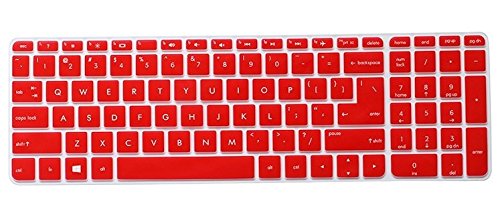 Leze - Ultra Thin Silicone Laptop Keyboard Cover Skin Protector for 15.6 Inch HP Pavilion 15 15G-AD007TX 15Q-AJ006TX 15G-AD007 Series Semi - Red