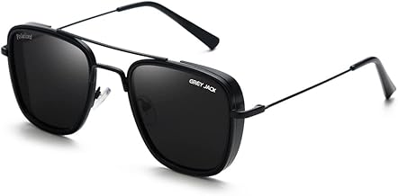 grey jack Retro Classic Polarized Metal Frame Sunglasses for Men Women GJ2001