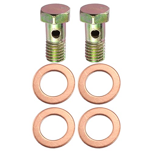 X AUTOHAUX 2 Set Banjo Bolt Brake Fitting Adapter M10x1.5 Thread Banjo Bolt