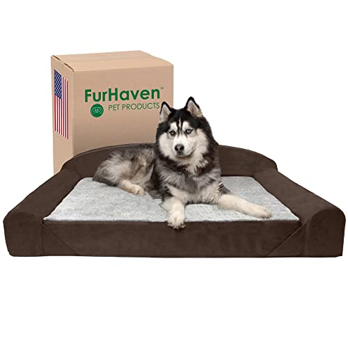 Furhaven Orthopedic Dog Bed for Large Dogs w/ Removable Washable ...