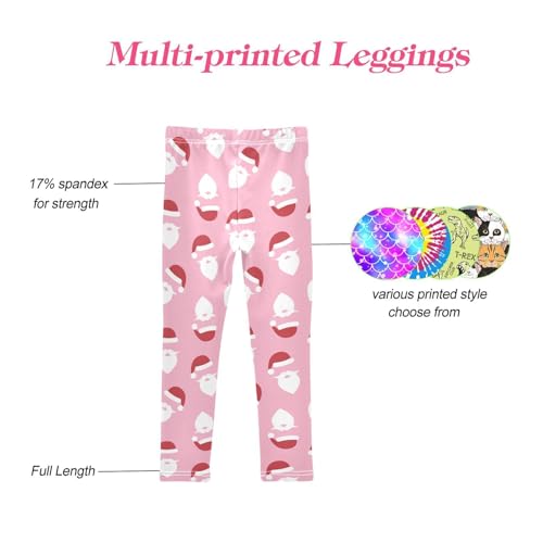 CaTaKu Girls Leggings Cartoon Santa Claus Leggings for Girls Kids Athletic Workout Yoga Pants Size 4-10T4