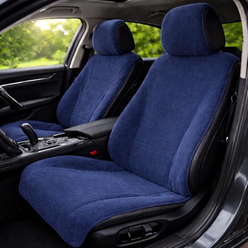 Image of Office Chair Towel | 500 GSM Towel with Tie Knot | Luxury Car Seat Towel Cover's | 100% Cotton Towel for Large Size | 70x140 CM | Pack of 1 - Dark Blue