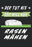 DER TUT NIX DER WILL NUR RASEN MÄHEN: Liniert, kariert und punktiertes Notizbuch-Tagebuch bzw. Übungsbuch mit 120 Seiten