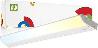 ASD LED Under Cabinet Lighting, 32 inch 16W 1057 LM, Dimmable Hardwired Under Cabinet Lights for Kitchen, 3000K Soft/4000K Cool/5000K Daylight, Under Counter Light Fixtures, ETL Energy Star, White
