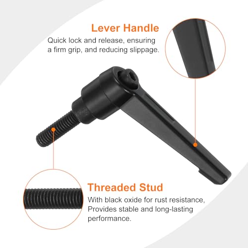 Image of uxcell 4Pcs M6 x 20mm Adjustable Knobs Handle Male Thread Push Button Ratchet Quick Release Locking Rotating Bolt for Lathe Machinery, Black