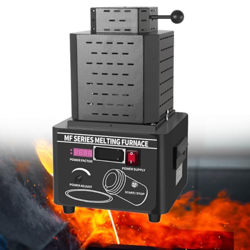 Horno digital de fusión de metal, alta temperatura de 1600 ℃/1,600.0 °C para metales preciosos, incluye crisoles de grafito