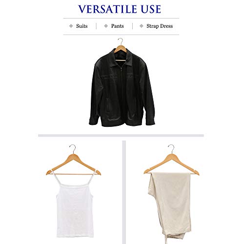 A-Quality Wooden Coat Hanger With Anti-Slip Bar,Clothes Hanger In 20 Gift Box,Suit Hanger With Stronger Rotating Hook Suitable For All Garments. #TOP4