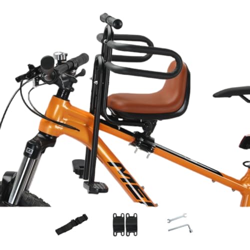 Rhljgbs 2025新 自転車チャイルドシート/自転車前用の子供のシート/折りたたみ式 幼児用自転車シート/該当する年齢:1歳(12か月)から6歳(72か月)の子供、身長120cm未満、取り外し可能な子供用自転車シートはマウンテンバイクに適している (