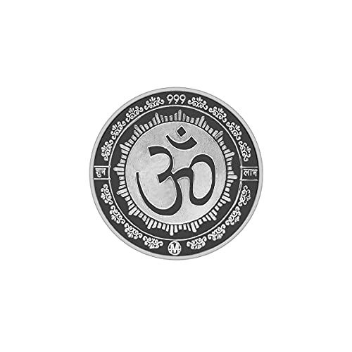 Image of MAA SILVER Pure Silver Ganpati Ganeshji BIS Hallmarked Round Coin Chandi Sikka Perfect for Gifting Investment Diwali Dhanteras (999 Purity)
