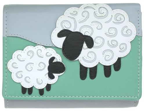 Porte-monnaie Mala Leather Valais en cuir gris à trois volets