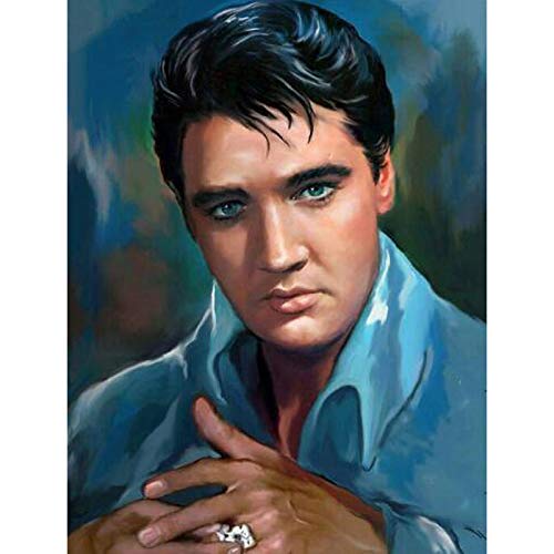 Peinture diamant 5D à faire soi-même, point de croix strass à broder travaux manuels pour décoration murale, cadeaux Elvis Presley 30x40cm Cover