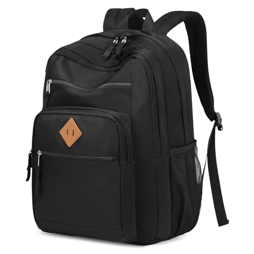 MOONBABY Backpack for Men Large Casual Book Bag Lightweight Back Pack fits 15.6 Inch Laptop for High School College Travel Work, Black