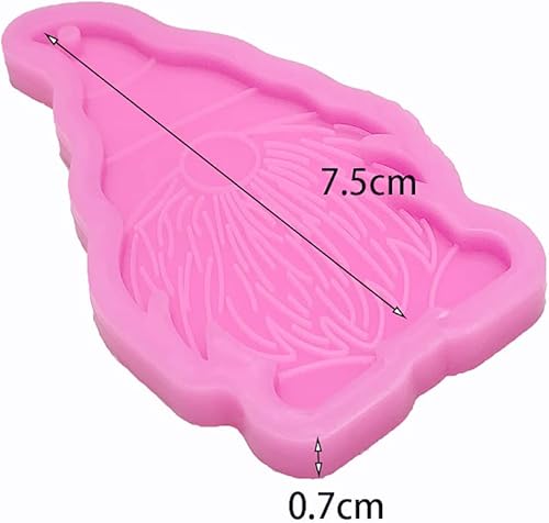 Miniatura 3 de Moldes de silicona con forma de gnomo de hombre brillante brillante para manualidades, llavero de bricolaje, molde de arcilla polimérica, colgante