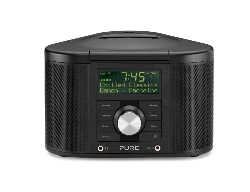 Pure Chronos iDock Radio-réveil RNT et FM stéréo avec station d'accueil pour iPod/iPhone Noir