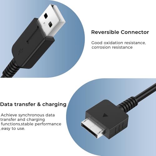 Image of Tobfit USB Sync & Charge Data Cable for Sony Playstation PS Vita, 2 in 1 USB Data & Power Charger Cord for Playstation Vita Charging Cable for PS Vita 1000