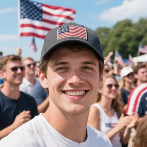 Image of 2-Pack USA Flag Hats for Men Baseball American Flag Hats for Men USA Cap USA Tactical Washed for Women