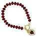 1928 Jewelry Classic Red Faceted Crystal Toggle with Filigree Heart Charm Bracelet