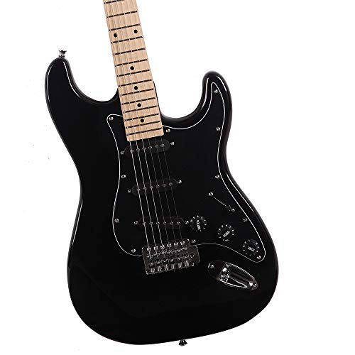 Image of GLARRY Full Size Electric Guitar for Music Lover Beginner with 20W Amp and Accessories Pack Guitar Bag (Black, 39 inch Right Handed)
