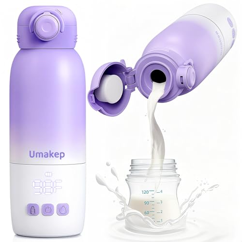 Image of Umakep Cordless Portable Bottle Warmer for Travel, 12oz Built-in Battery Milk Warmer with Dual Heating Modes Fast Heating Smart Temperature Control for Breast Milk & Water Outdoor Nighttime Feeding