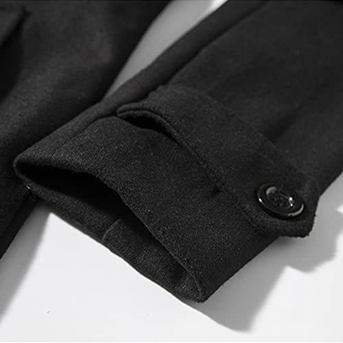 Image of Lu's Chic Men's Double Breasted Coat Korean Trenchcoat Fashion Dress Jacket Slim Fit Business Casual