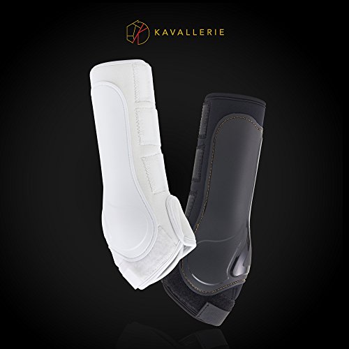 Kavallerie PRO-K Support Boots for Horses - Maximum Protection & Rehabilitation from Injuries & Strains of Flexor Tendon Region for Training, Jumping, Riding, Eventing White