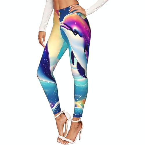 Leggings de delfín mallas elásticas estampadas de mujer ropa de entrenamiento opaca con diseño