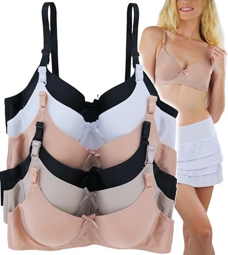 Image of ToBeInStyle Women's Pack of 6 Classic Style Underwire Supportive Padded Bras