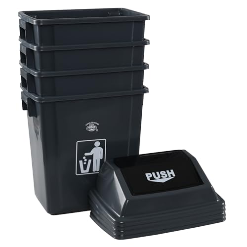 Caneca Plástica Swing Top 6 Galones Pack 4 Gris miniatura 7