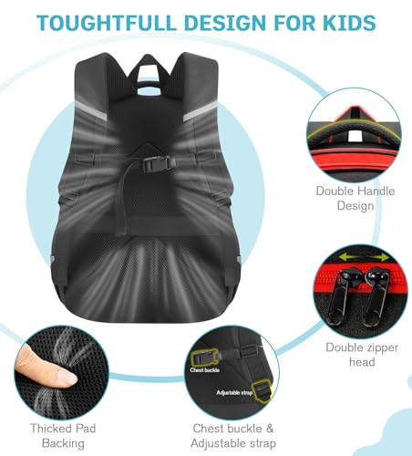 Image of Boys Backpack for School, 3-in-1 Gaming Backpack Set with Lunch Bag & Pencil Case, Large Capacity School Bookbag Fits 15.6 inch Laptop, Lightweight Gamer Backpack for Boys Ages 6-14
