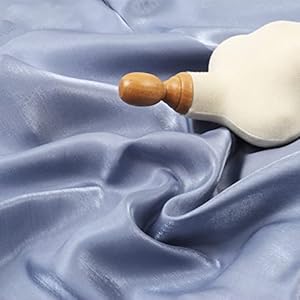 XiaoLong 150 cm Breed Zijde Satijn Stof Wenselijk Voor De Constructie Van Nachtkleding Lingerie Podiumkostuum Geschenkdoos Voering En Beddengoed(Size:1.5 * 1m,Color:Blauw grijs)