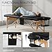 VIRRMO Portable Massage Table with Neck Stretcher, Adjustable Lash Bed Massage Bed Tattoo Table for Eyelash Extensions Beauty Tattoo,Black