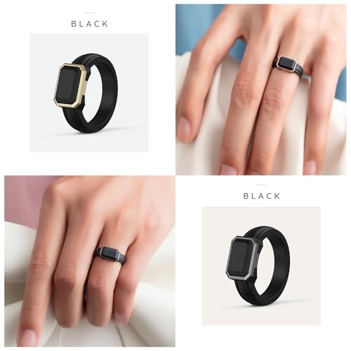 ThunderFit Trinity Stone Silicone Rings for Her, Faux Gemstone Wedding Band by ThunderFit - Used condition - Image 3