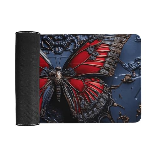 Tapis de souris de grande taille premium et imperméable papillon - 3
