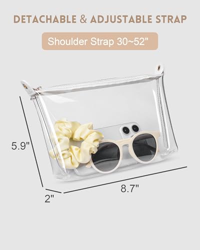 Image of FANGSUN Clear Purse for Women, Clear Crossbody Bag Stadium Approved, Small Transparent Handbag for Concert Event Festival