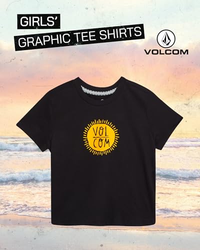 Image of Volcom Girls Shirts - Casual Crewneck Short Sleeve Graphic Tee Trendy Tops - Breathable Girls Summer Clothes