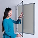 Wonderwall Classic Tamperproof Lockable Noticeboard, 120 x 90 cm, Grey Felt Pinboard, Aluminium Frame with 2 Matching Safety Locks & Keys - Ideal for School, Office, Community Hub