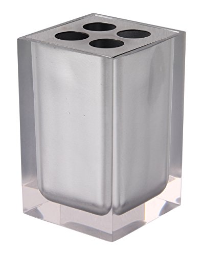 Aquagrif Luna Portacepillos, Resina, Gris, 7x7x11 cm Cover