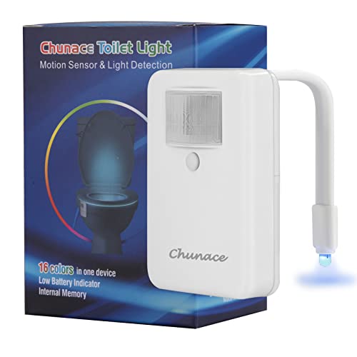 Chunace 16-Color Toilet Night Light, Motion Sensor Activated Bathroom Led Bowl Nightlight, Unique & Funny Gifts Idea For Dad Teen Boy Kids Men Women, Cool Fun Gadgets For Stocking Stuffers #TOP1