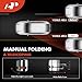 A-Premium Towing Mirrors - Compatible with Ford F-150 F150 2008-2014 - Manual Folding Heated Chrome - with Puddle Light Memory Recall