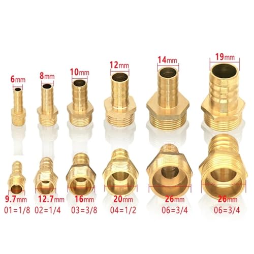 Conector pagoda de 12 mm con rosca latón de 3/8 pulgada BTPCF 5