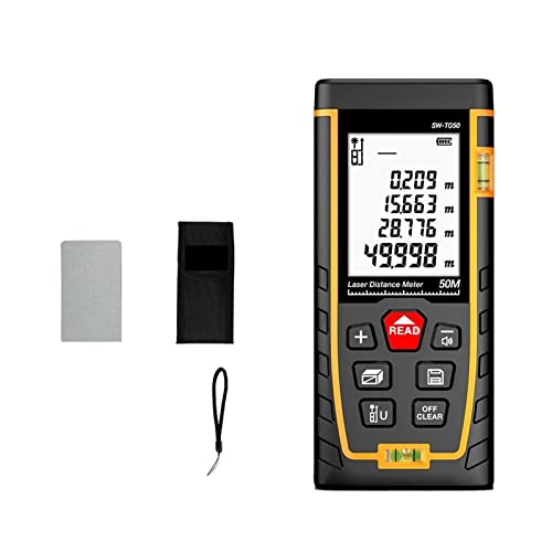 Medidor de área terrestre Medidor de distancia láser 40M 50M 100M 120M Telémetro Telémetro de cinta láser Telémetro Regla de ruleta digital Medir distancia, área y volumen (Color : H-D510A 50M,
