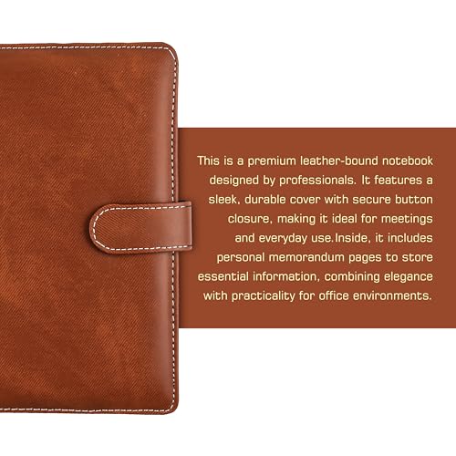 Image of Cubic A5 Premium Textured Foambound PU Leather Diary | Light Tan Color | Secure Button Closure | Built-in Pen Holder & Ribbon Bookmark | 160 Lined Pages | Ideal for Work, Study & Journaling