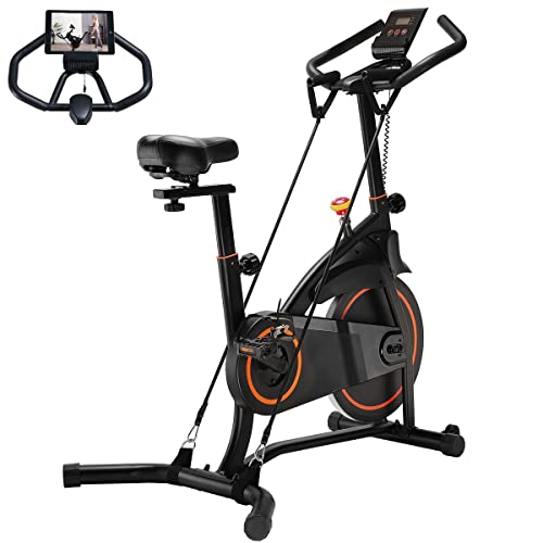 LifeFairフィットネスバイク スピンバイク負荷調節可能 無段階 トレーニングバイク トレーニングチューブ付き 滑り止め 心拍数測定 静音エクササイズマシン ダイエット器具 ジム用 耐荷重180kg 日本語取扱説明書 誕生日 クリスマス プレゼント 3年保証