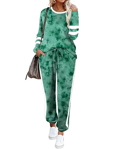 Image of Aloodor Sweatsuit for Women 2 Piece Outfits for Womens Crewneck Sweatshirts Pullover